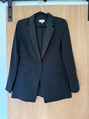 Loft black chic blazer tuxedo tailored  office formal single button NWOT size 6